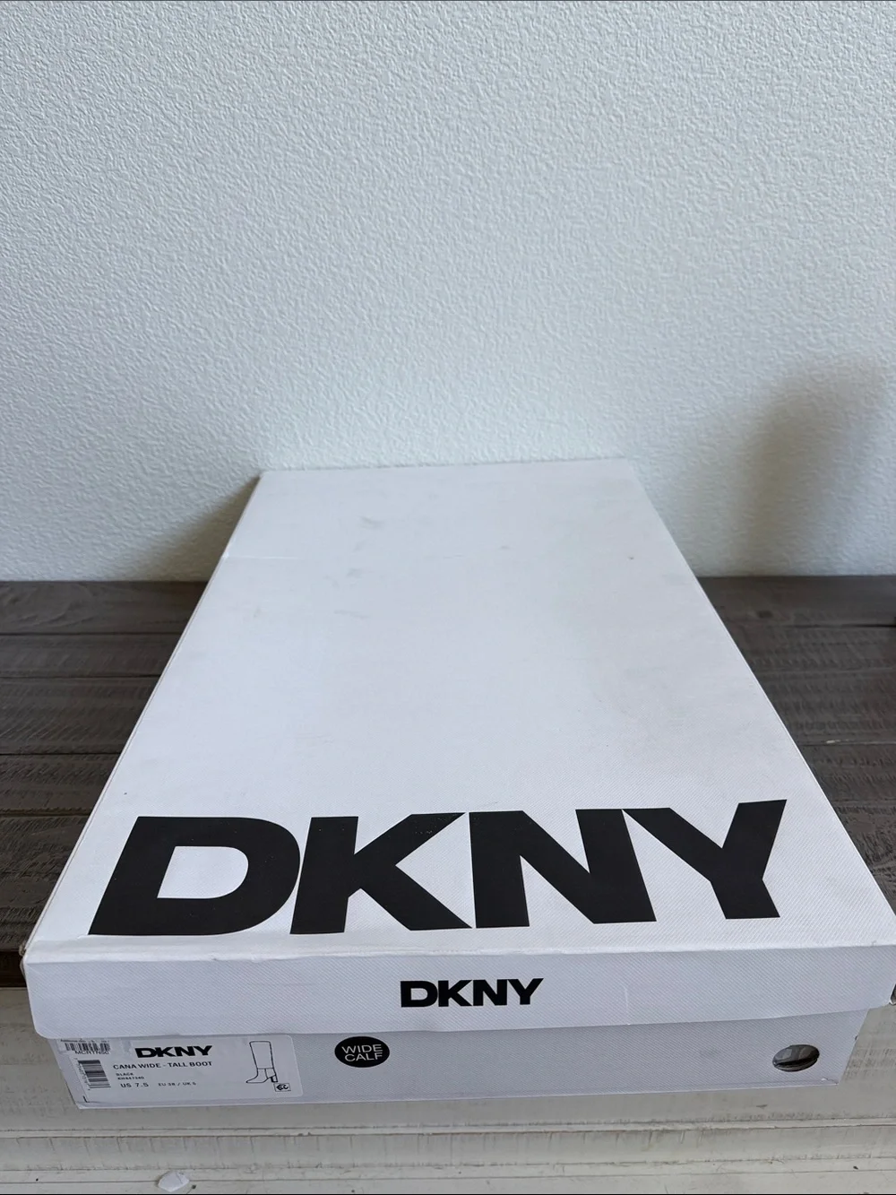 DKNY Women’s Cana Wide Calf Boots Black Snake NIB